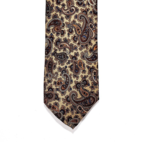 Robert Talbott Other - Vintage Robert Talbott Tie Mens Classic Silk Paisley Brown Blue‎ Hand Sewn 90s